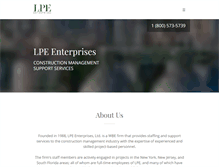 Tablet Screenshot of lpeenterprises.com